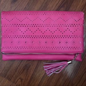 Pink clutch.